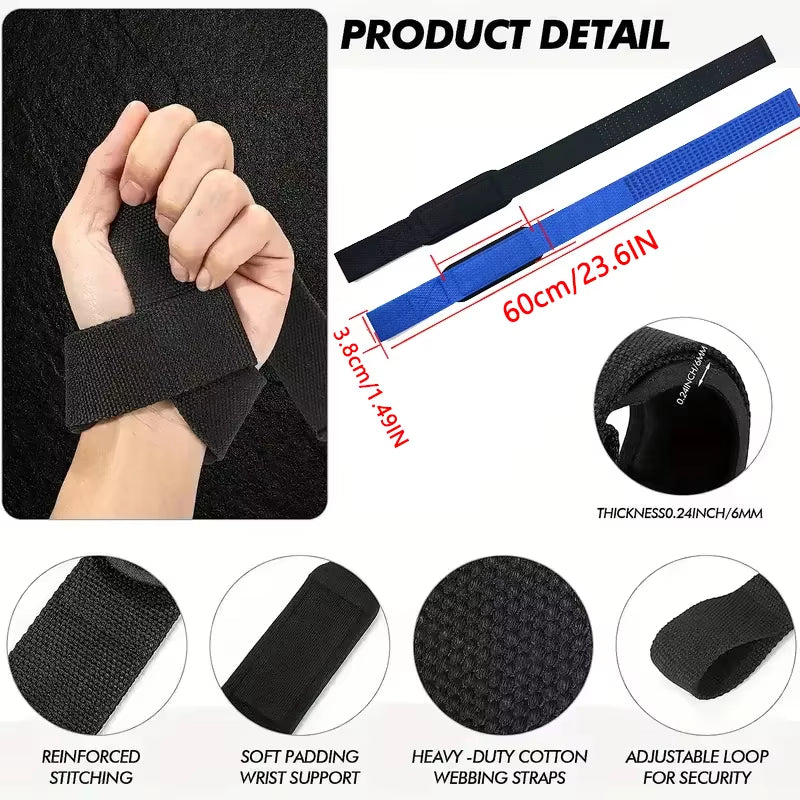 Elevate Your Workout with 2PCS Weightlifting Straps - Ultimate Wrist Support for Strength Training, Deadlifts, and Crossfit