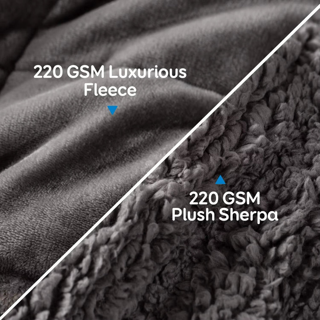 Experience Ultimate Comfort with Our 15 Lbs Queen Size Weighted Blanket - Flannel Shaggy Sherpa for a Cozy Sleep