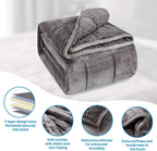 Experience Ultimate Comfort with Our 15 Lbs Queen Size Weighted Blanket - Flannel Shaggy Sherpa for a Cozy Sleep