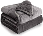 Experience Ultimate Comfort with Our 15 Lbs Queen Size Weighted Blanket - Flannel Shaggy Sherpa for a Cozy Sleep