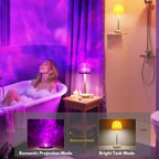 Transform Your Bathroom with the Relaxing Blue Water Wave Projection Night Light - Touch Control Spa Experience